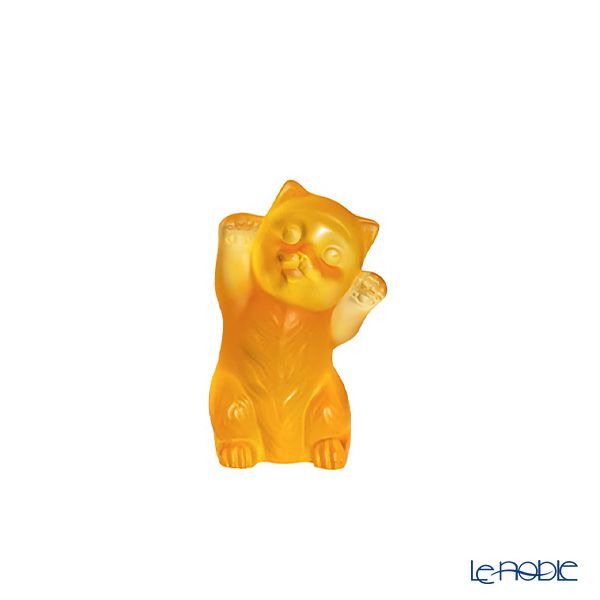 【メーカー取り寄せ商品】ラリック シャトン オブジェ 猫 9.1cm アンバー 10733500