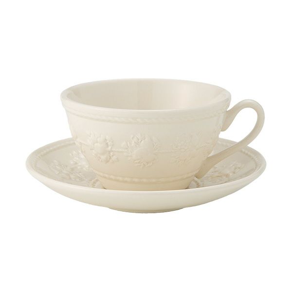ウェッジウッド（Wedgwood） フェスティビティ ティーカップ＆ソーサー 160ml（アイボリー）