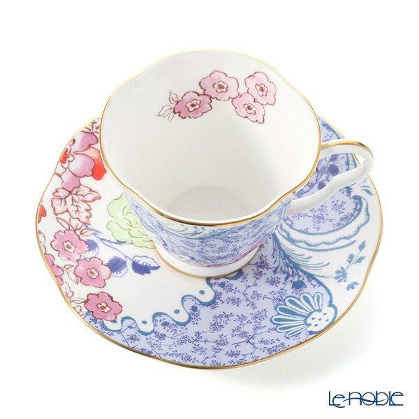 ウェッジウッド（Wedgwood） バタフライブルーム ティーカップ＆ソーサー ブルー／ピンク