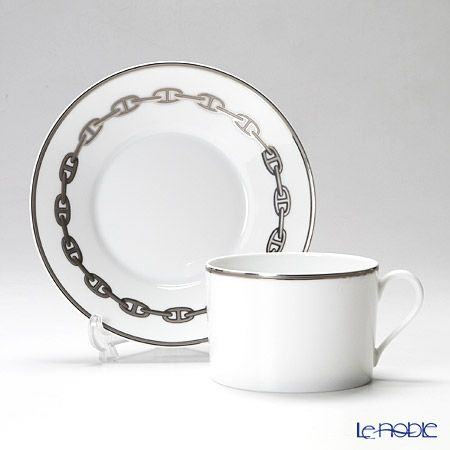 エルメス（HERMES） シェーヌ ダンクル プラチナ モーニングカップ＆ソーサー 340ml