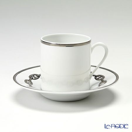 エルメス（HERMES） シェーヌ ダンクル プラチナ コーヒーカップ＆ソーサー 90ml