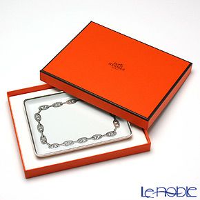 エルメス（HERMES） シェーヌ ダンクル プラチナ 長方形皿 16×12cm