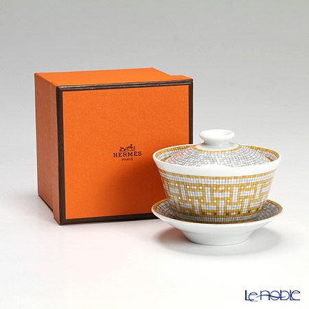 エルメス（HERMES） モザイク ヴァンキャトル コレクション アジアティック ティーカップ（ふた、ソーサー付） 130ml