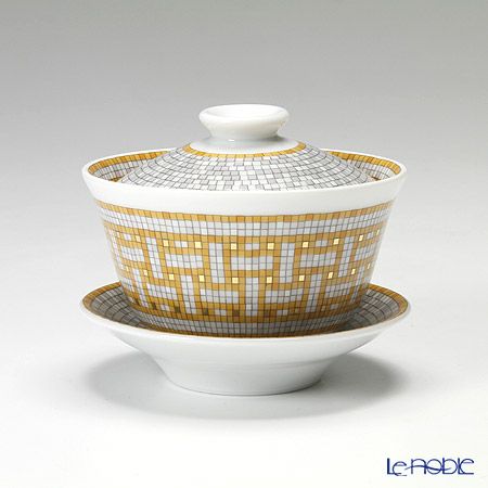 エルメス（HERMES） モザイク ヴァンキャトル コレクション アジアティック ティーカップ（ふた、ソーサー付） 130ml