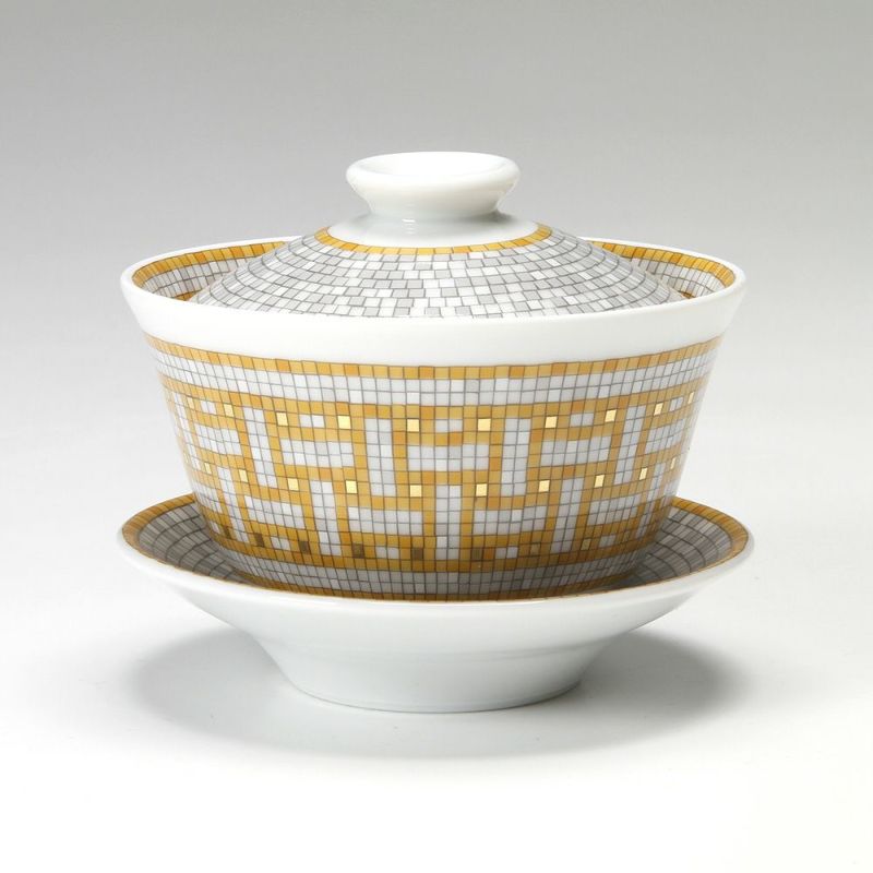 エルメス（HERMES） モザイク ヴァンキャトル コレクション アジアティック ティーカップ（ふた、ソーサー付） 130ml