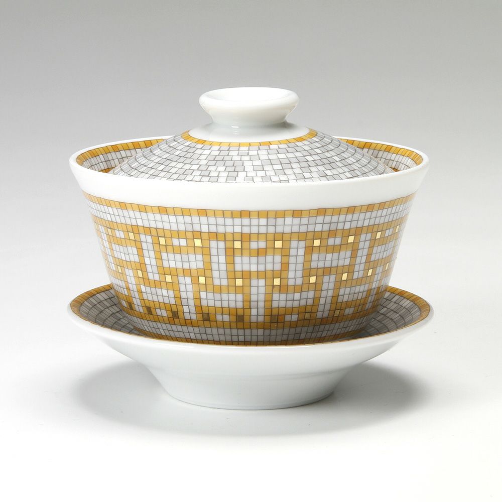 エルメス（HERMES） モザイク ヴァンキャトル コレクション アジアティック ティーカップ（ふた、ソーサー付） 130ml