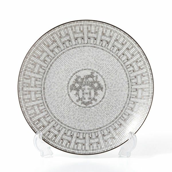 エルメス（HERMES） モザイク ヴァンキャトル プラチナ デザートプレート 21cm