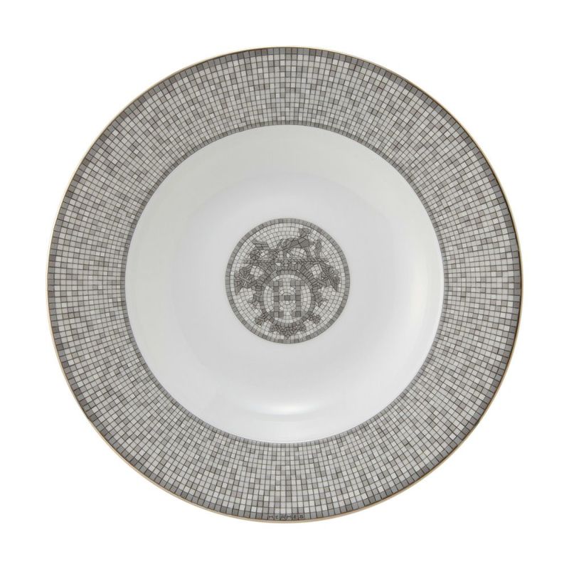 エルメス（HERMES） モザイク ヴァンキャトル プラチナ スーププレート 22cm 035013P