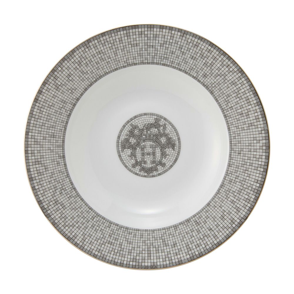 エルメス（HERMES） モザイク ヴァンキャトル プラチナ スーププレート 22cm 035013P