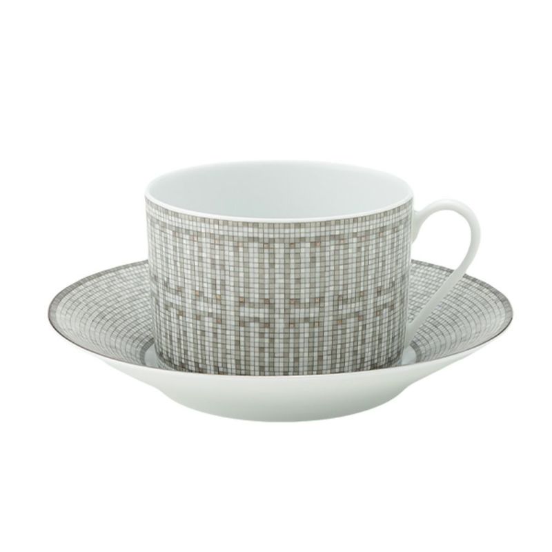 エルメス（HERMES） モザイク ヴァンキャトル プラチナ モーニングカップ＆ソーサー 340ml