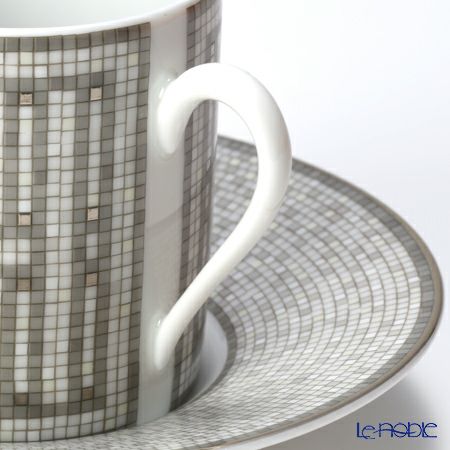 エルメス（HERMES） モザイク ヴァンキャトル プラチナ コーヒーカップ＆ソーサー 100ml