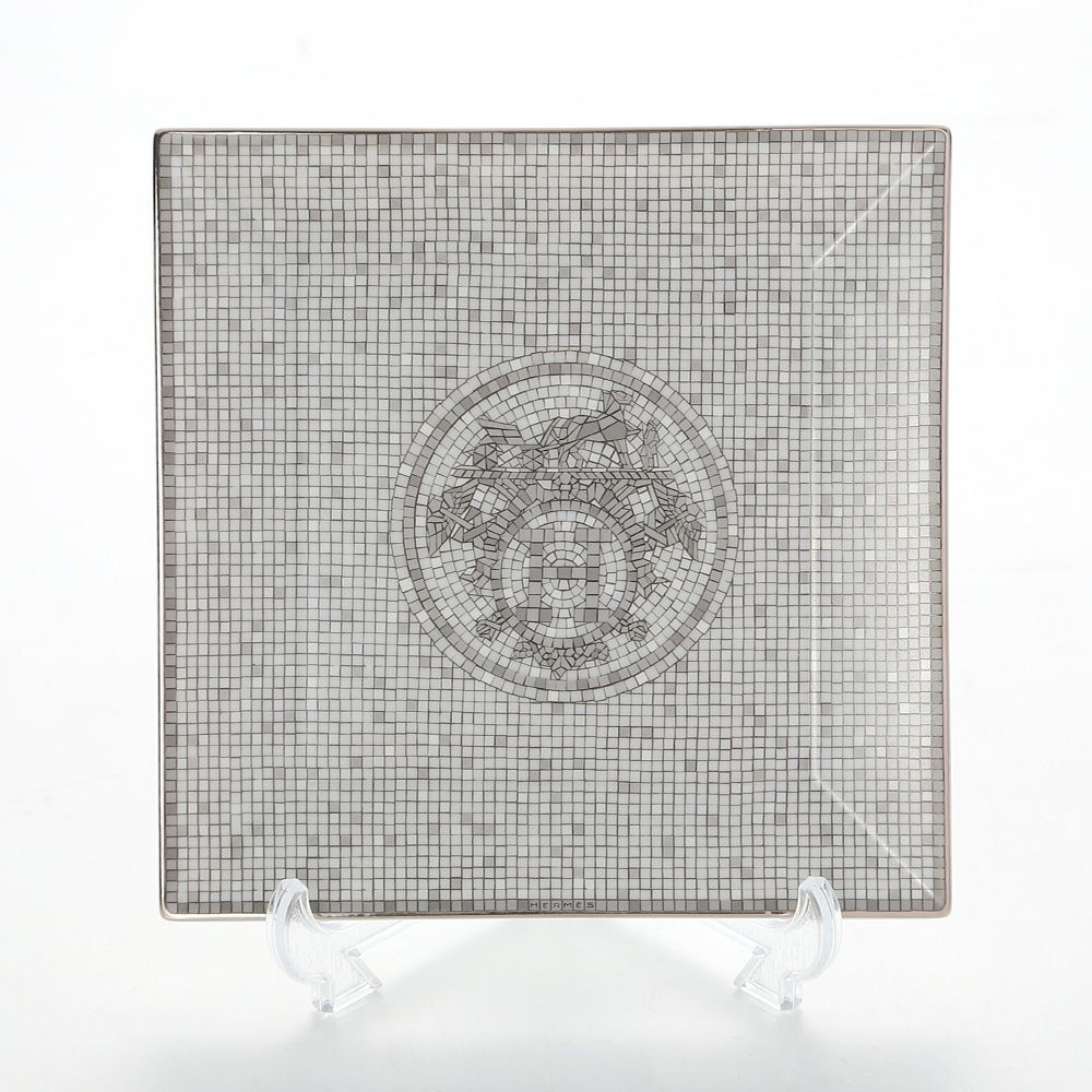 エルメス（HERMES） モザイク ヴァンキャトル プラチナ プチカレ（プレート） 15×15cm No.3 035043P