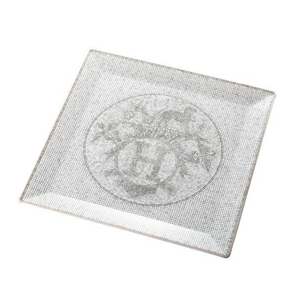エルメス（HERMES） モザイク ヴァンキャトル プラチナ プチカレ（プレート） 23×23cm No.5 035045P