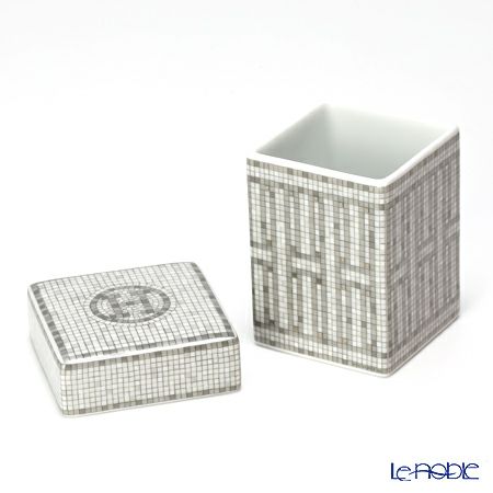 エルメス（HERMES） モザイク ヴァンキャトル プラチナ ミニボックス／シュガーボックス 5×5×7cm