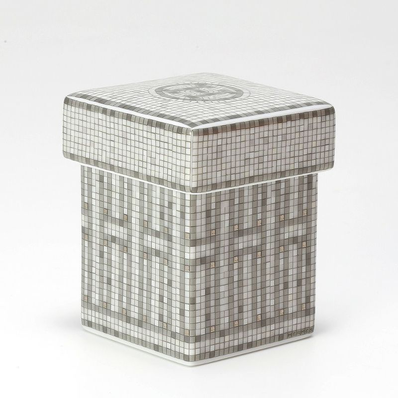 エルメス（HERMES） モザイク ヴァンキャトル プラチナ ミニボックス／シュガーボックス 5×5×7cm