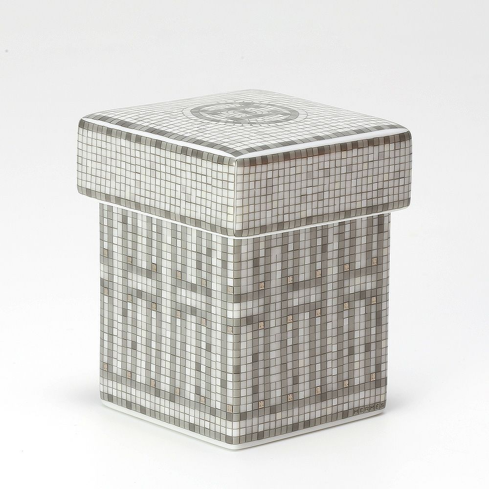 エルメス（HERMES） モザイク ヴァンキャトル プラチナ ミニボックス／シュガーボックス 5×5×7cm