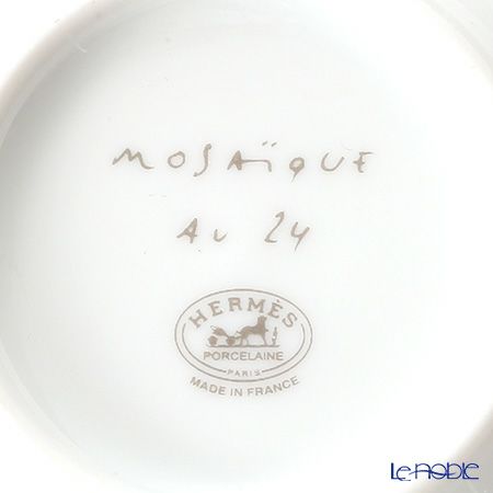 エルメス（HERMES） モザイク ヴァンキャトル プラチナ コレクション アジアティック ティーカップ（ふた、ソーサー付） 130ml