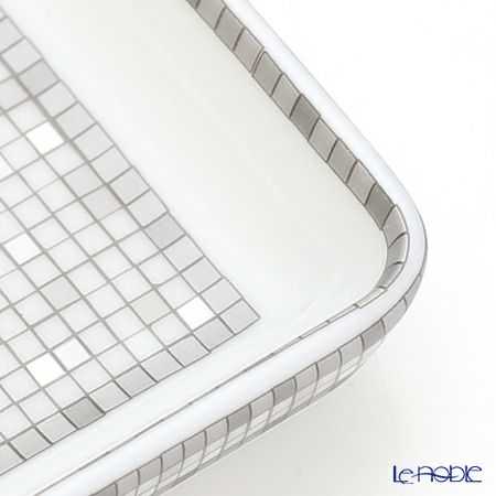 エルメス（HERMES） モザイク ヴァンキャトル プラチナ コレクション アジアティック 長方形皿 16×12cm
