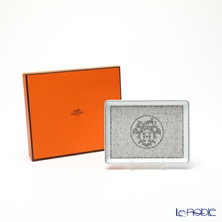 エルメス（HERMES） モザイク ヴァンキャトル プラチナ コレクション アジアティック 長方形皿 16×12cm