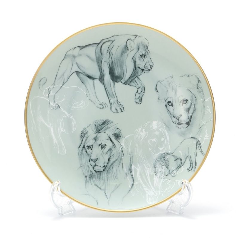 エルメス（HERMES） 赤道直下のスケッチ デザートプレート 21cm（ライオン）