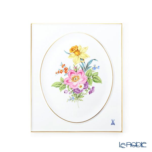 マイセン（Meissen） ベーシックフラワー（五つ花） 100110／53n31／13 陶板 25×20.5cm Motiv No.13 野バラ