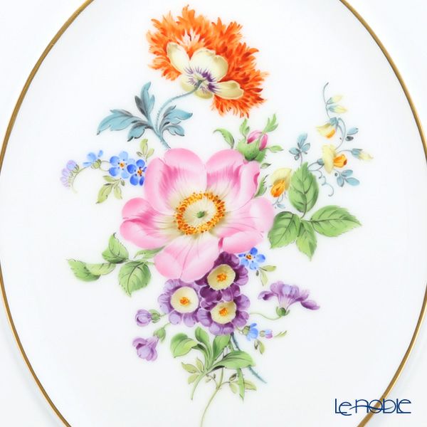 マイセン（Meissen） ベーシックフラワー（五つ花） 100110／53n32／13 陶板 18×15cm 野バラ