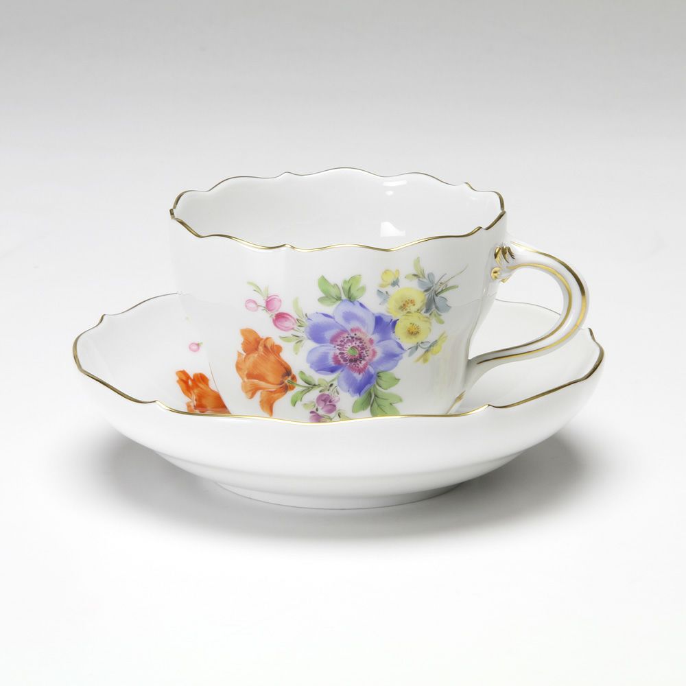 マイセン（Meissen） ベーシックフラワー（五つ花） 110110／00582／01 コーヒーカップ＆ソーサー 200ml Motiv No.1 アネモネ