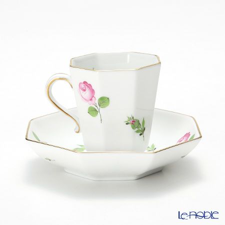 ヘレンド プティットローズ PR 04307-0-00 モカカップ＆ソーサー（オクタゴナル）