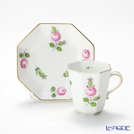 ヘレンド プティットローズ PR 04307-0-00 モカカップ＆ソーサー（オクタゴナル）