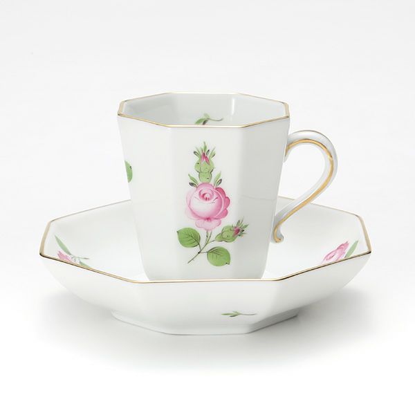 ヘレンド プティットローズ PR 04307-0-00 モカカップ＆ソーサー（オクタゴナル）