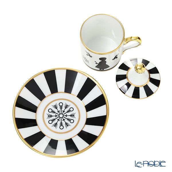 ジノリ1735／リチャード ジノリ（GINORI 1735／Richard Ginori） シルク・デ・メルヴェイユ ブラン デミタスカップ＆ソーサー 蓋付