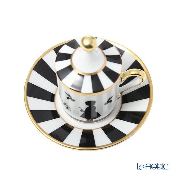 ジノリ1735／リチャード ジノリ（GINORI 1735／Richard Ginori） シルク・デ・メルヴェイユ ブラン デミタスカップ＆ソーサー 蓋付