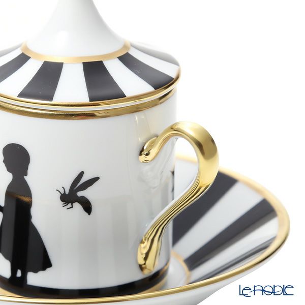 ジノリ1735／リチャード ジノリ（GINORI 1735／Richard Ginori） シルク・デ・メルヴェイユ ブラン デミタスカップ＆ソーサー 蓋付