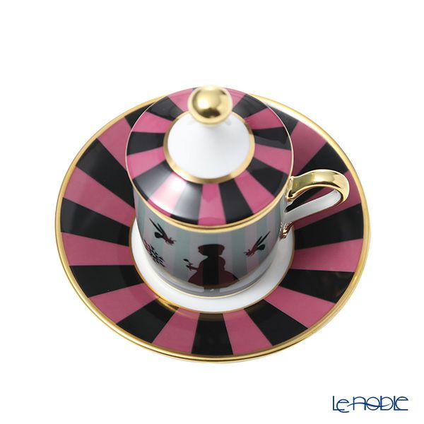 ジノリ1735／リチャード ジノリ（GINORI 1735／Richard Ginori） シルク・デ・メルヴェイユ ローズ デミタスカップ＆ソーサー 蓋付