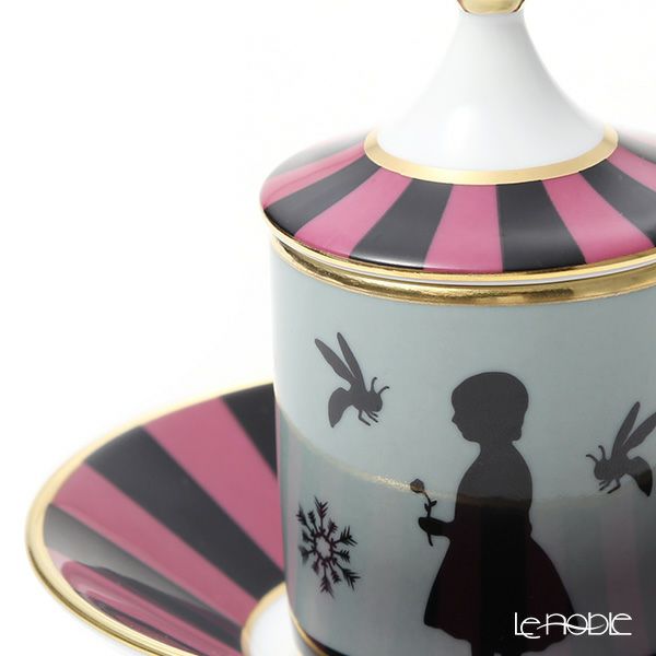 ジノリ1735／リチャード ジノリ（GINORI 1735／Richard Ginori） シルク・デ・メルヴェイユ ローズ デミタスカップ＆ソーサー 蓋付