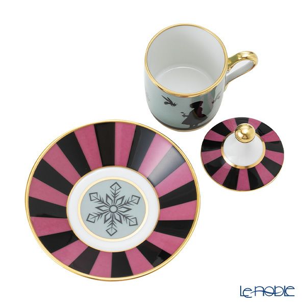 ジノリ1735／リチャード ジノリ（GINORI 1735／Richard Ginori） シルク・デ・メルヴェイユ ローズ デミタスカップ＆ソーサー 蓋付 メダリオン