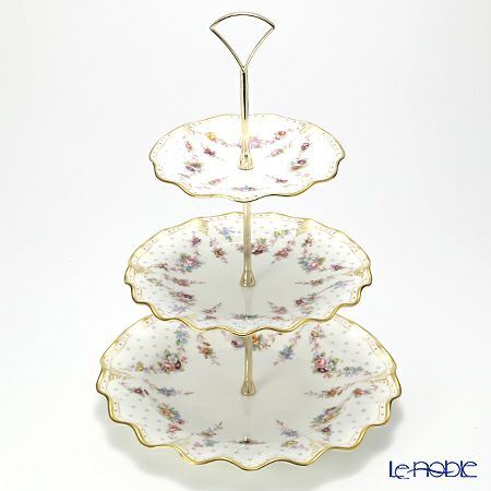 ロイヤルクラウンダービー ロイヤルアントワネット ケーキスタンド（3段） 34cm