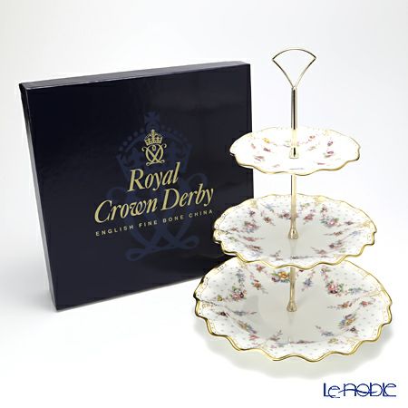 ロイヤルクラウンダービー ロイヤルアントワネット ケーキスタンド（3段） 34cm