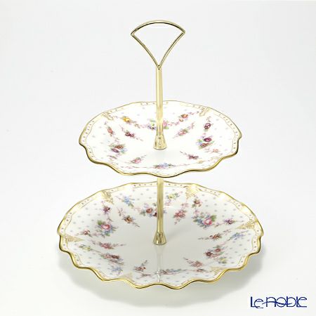 ロイヤルクラウンダービー ロイヤルアントワネット ケーキスタンド（2段） 23cm