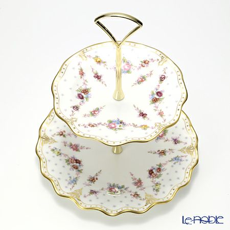 ロイヤルクラウンダービー ロイヤルアントワネット ケーキスタンド（2段） 23cm