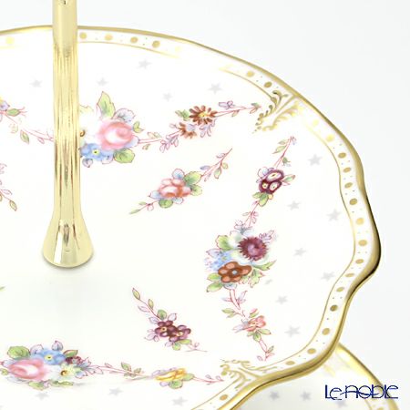 ロイヤルクラウンダービー ロイヤルアントワネット ケーキスタンド（2段） 23cm