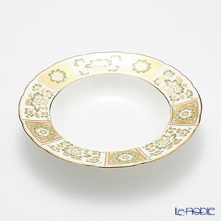 ロイヤルクラウンダービー グリーンダービーパネル リムスーププレート 21.5cm