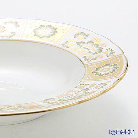 ロイヤルクラウンダービー グリーンダービーパネル リムスーププレート 21.5cm