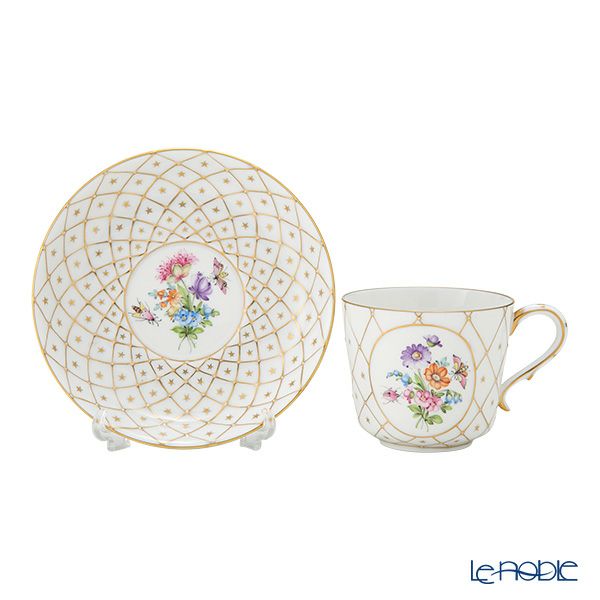 ヘレンド 花の季節ホワイト SFBO セゾン・ド・フローラル・ホワイト ティーカップ＆ソーサー 150ml 03929-0-00