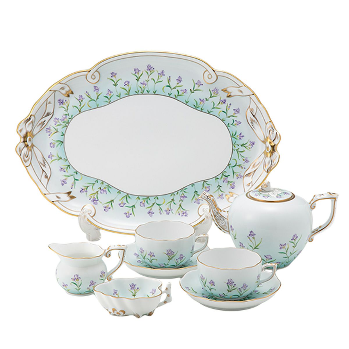 ヘレンド アイリス ターコイズ IRIS-TQ ティーセット