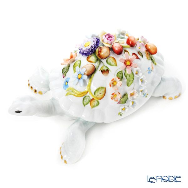 ヘレンド CD 陸亀 フラワー 22cm 15972-0-66 LE2015 世界限定生産2015点