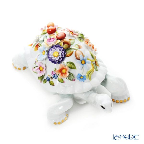 ヘレンド CD 陸亀 フラワー 22cm 15972-0-66 LE2015 世界限定生産2015点