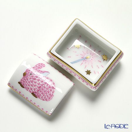 ヘレンド PVHP3-RI 06110-0-00 ボックス ウサギ ピンク 5×4cm