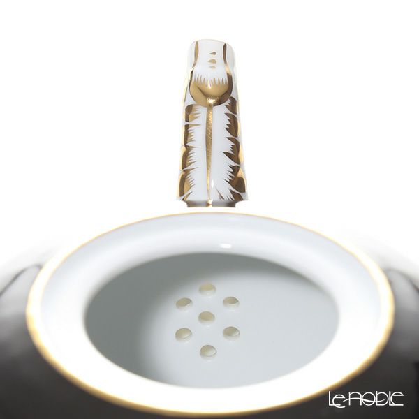 ヘレンド 黒いヴィクトリア ティーポット（ローズ） 800ml VE-FN 20606-0-09