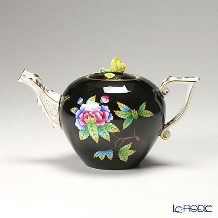 ヘレンド 黒いヴィクトリア VE-FN 00608-0-09 ティーポット ローズ 400ml
